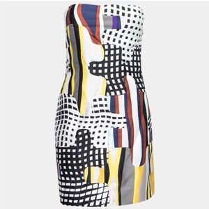 NWT Diane von Furstenberg Maria multicolor strapless dress size 2